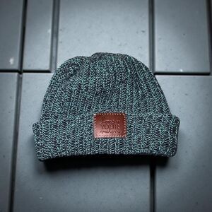 Love Your Melon Green Black Knit Logo Winter Beanie Greens/Black
